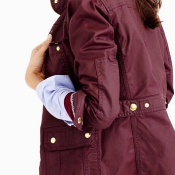J Crew Factory Dark Burgundy Relaxed Boyfriend Field Jacket - Picture 2 of 14